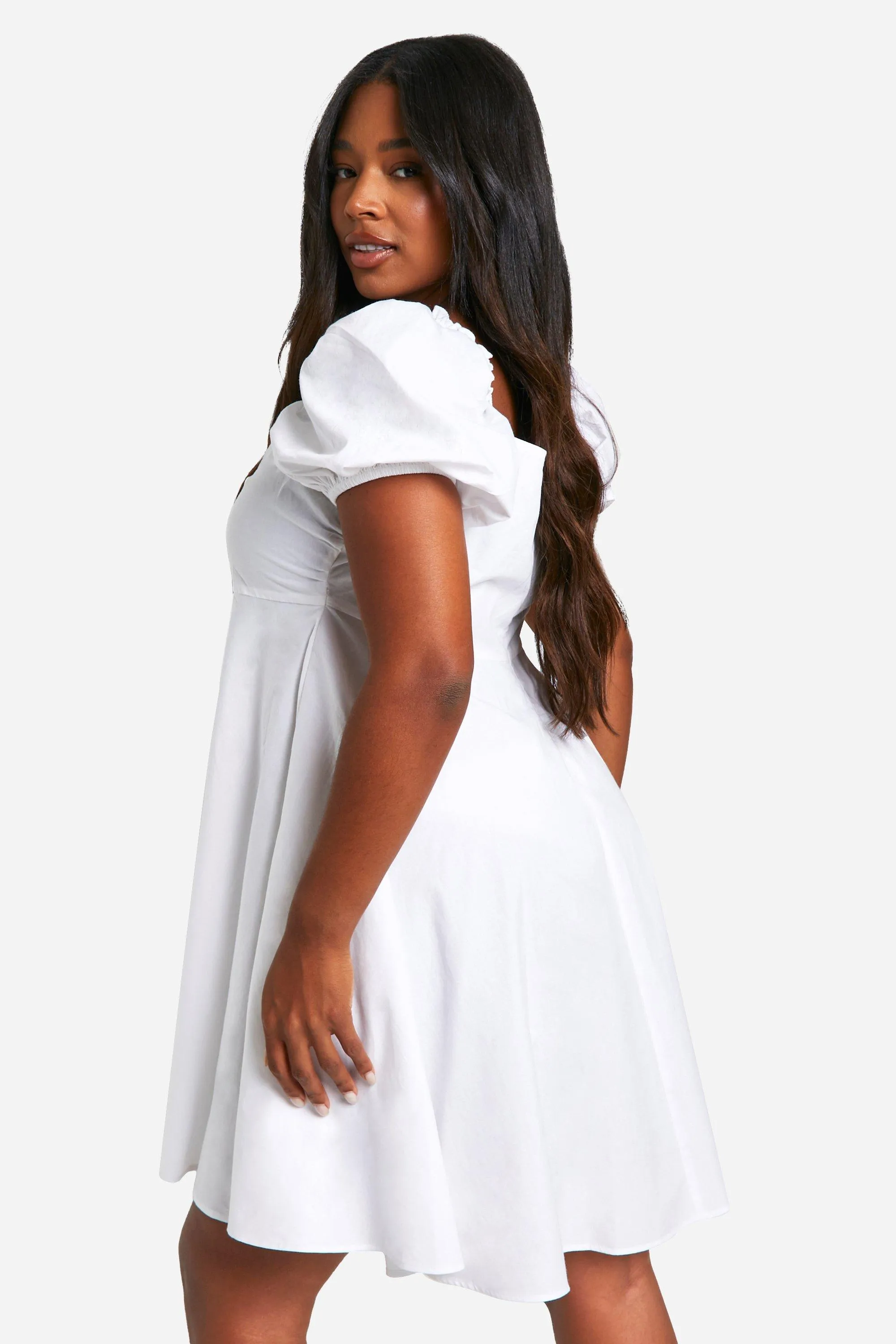 Dresses | Plus Cotton Poplin Puff Sleeve Smock Dress | boohoo