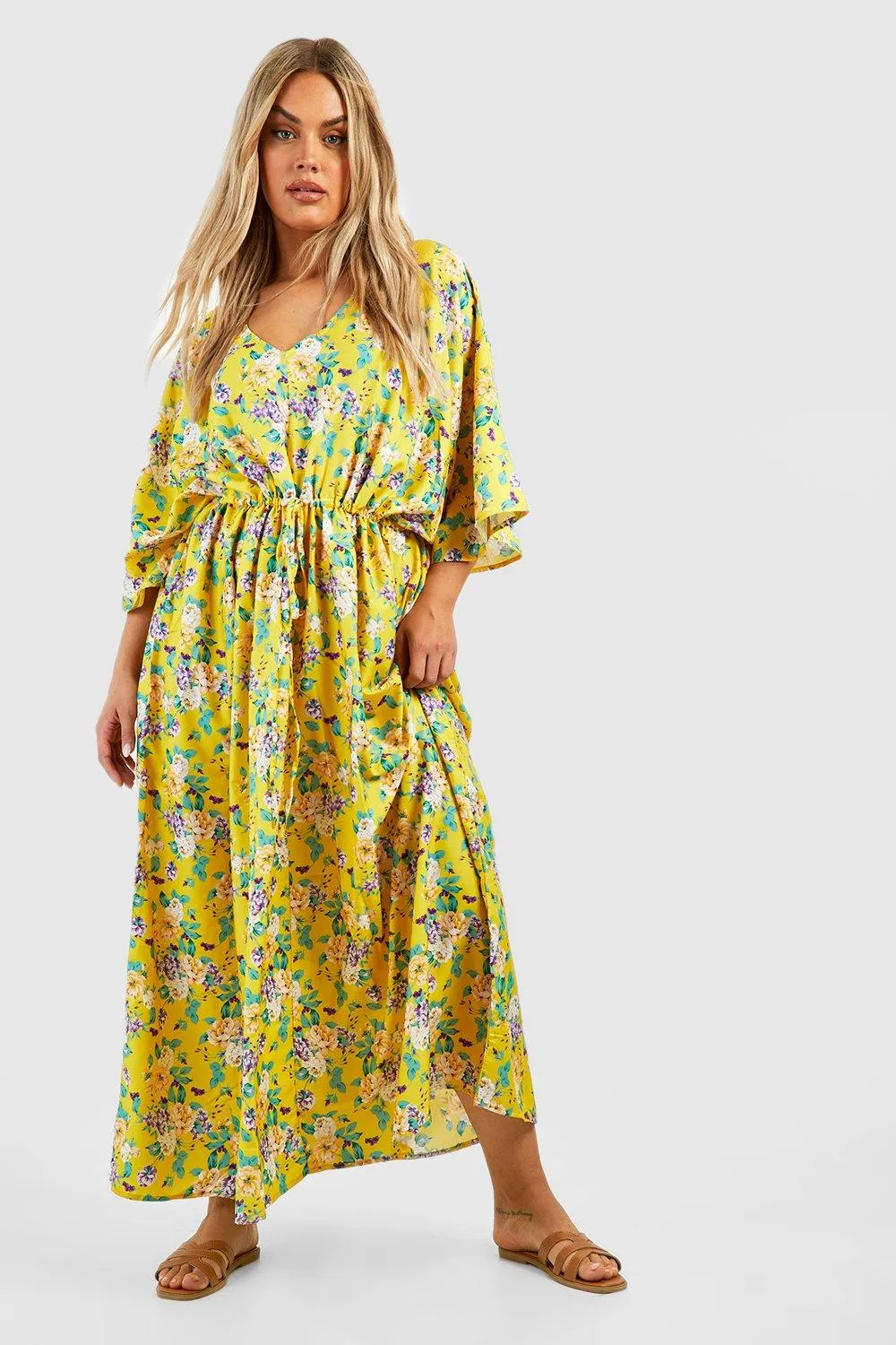 Dresses | Plus Floral Extreme Angel Sleeve Maxi Dress | boohoo