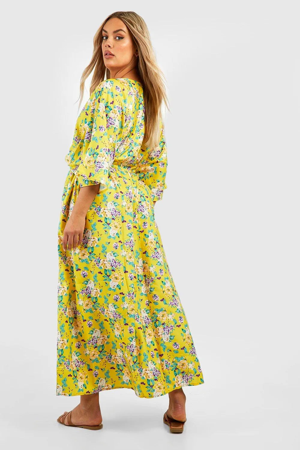 Dresses | Plus Floral Extreme Angel Sleeve Maxi Dress | boohoo