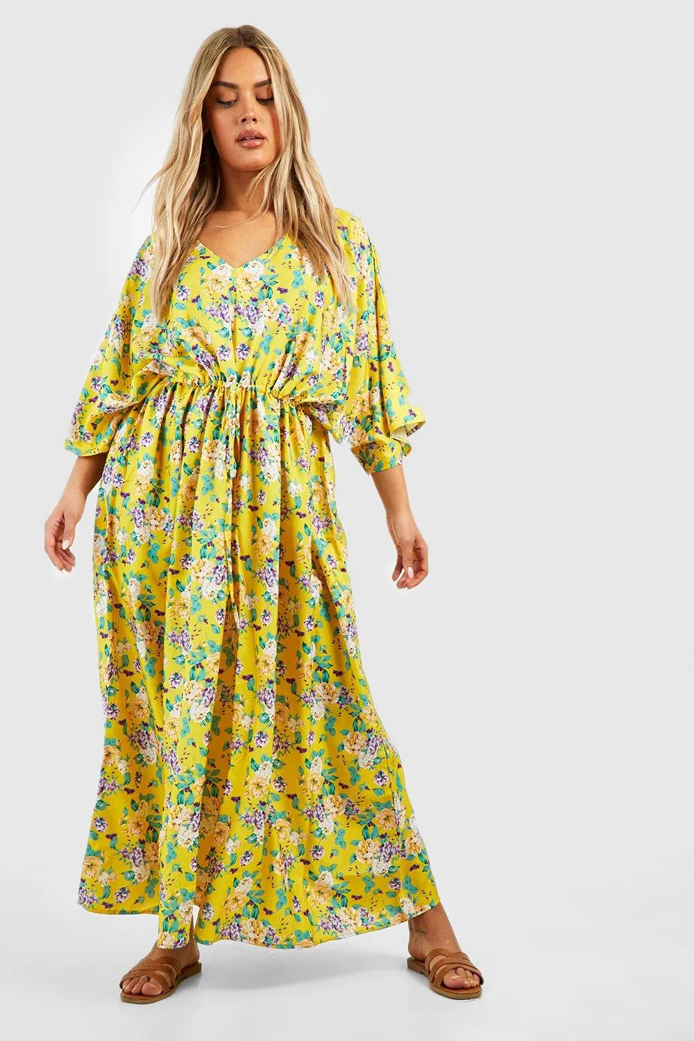 Dresses | Plus Floral Extreme Angel Sleeve Maxi Dress | boohoo