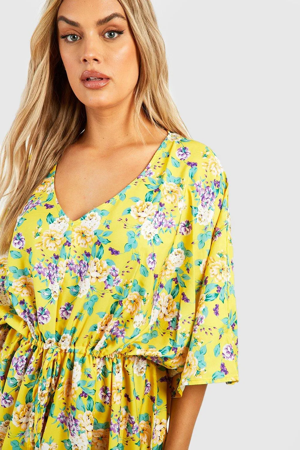 Dresses | Plus Floral Extreme Angel Sleeve Maxi Dress | boohoo