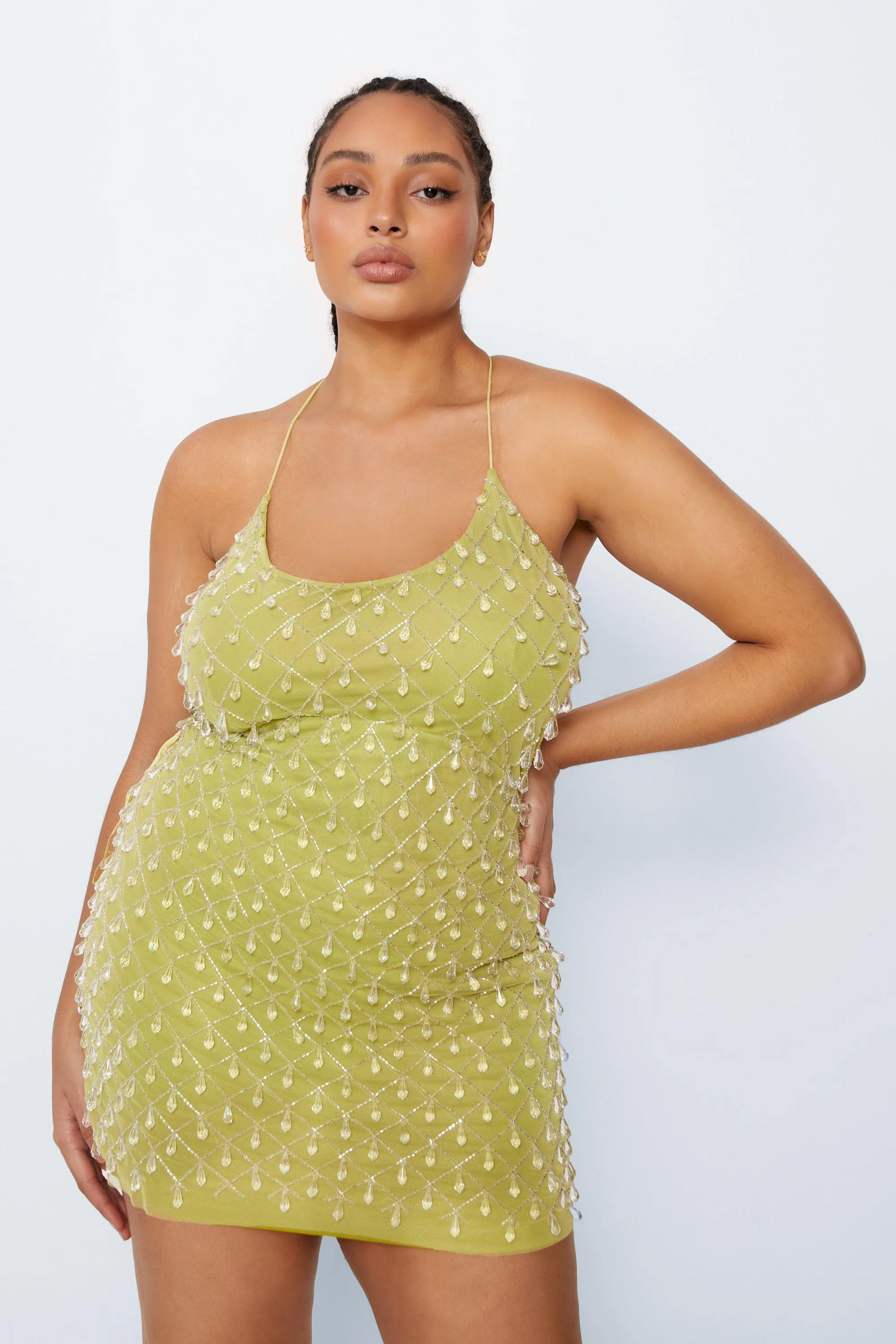 Dresses | Plus Size Drop Bead Strappy Mini Dress | NastyGal