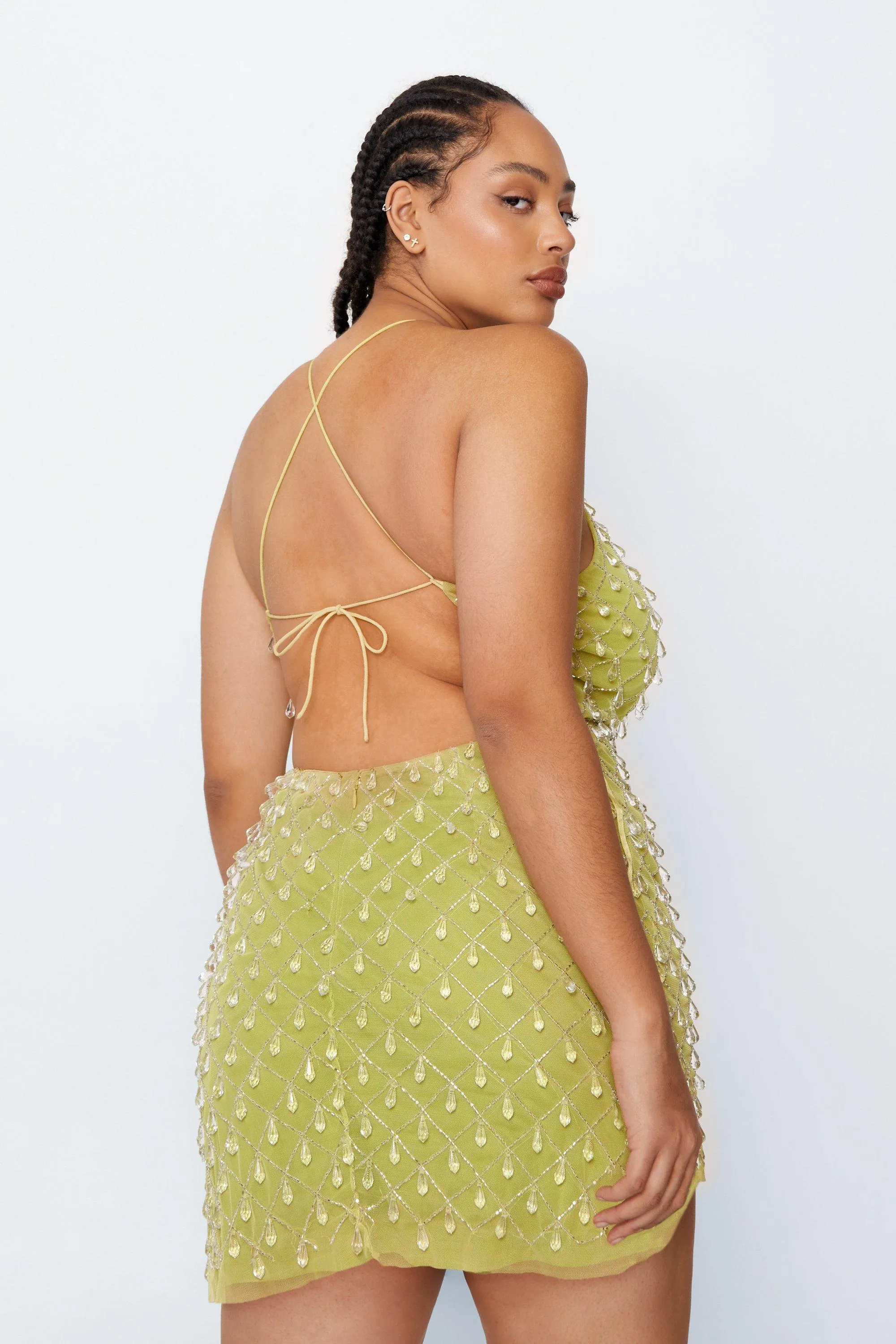 Dresses | Plus Size Drop Bead Strappy Mini Dress | NastyGal