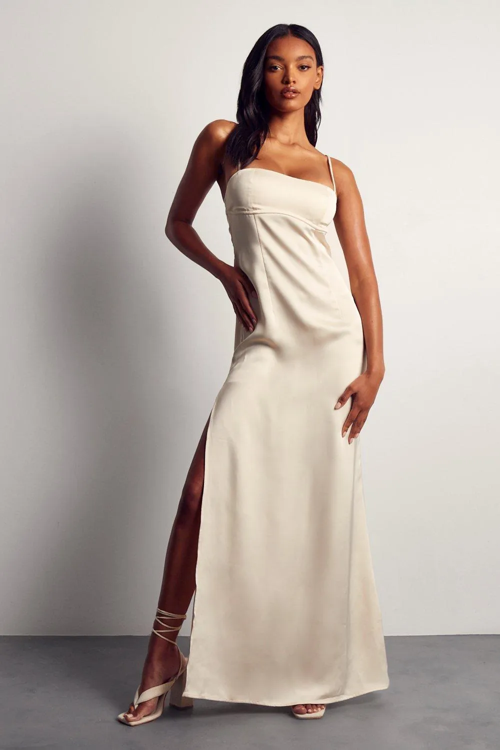 Dresses | Satin Binding Detail Square Neck Maxi Dress | MissPap