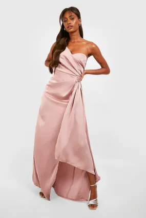 Dresses | Satin One Shoulder Drape Maxi Dress | boohoo