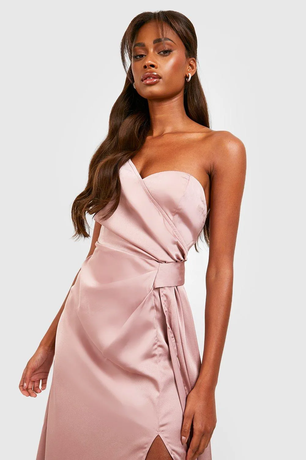 Dresses | Satin One Shoulder Drape Maxi Dress | boohoo