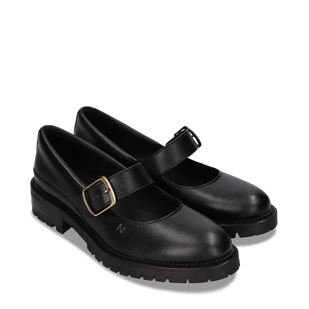 Emisa Vegan Apple Leather Mary Janes | Black