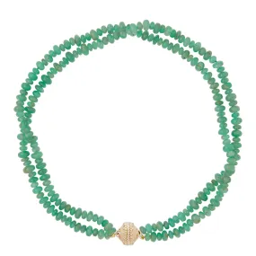 Ethiopian Emerald Rondell Double Strand Necklace