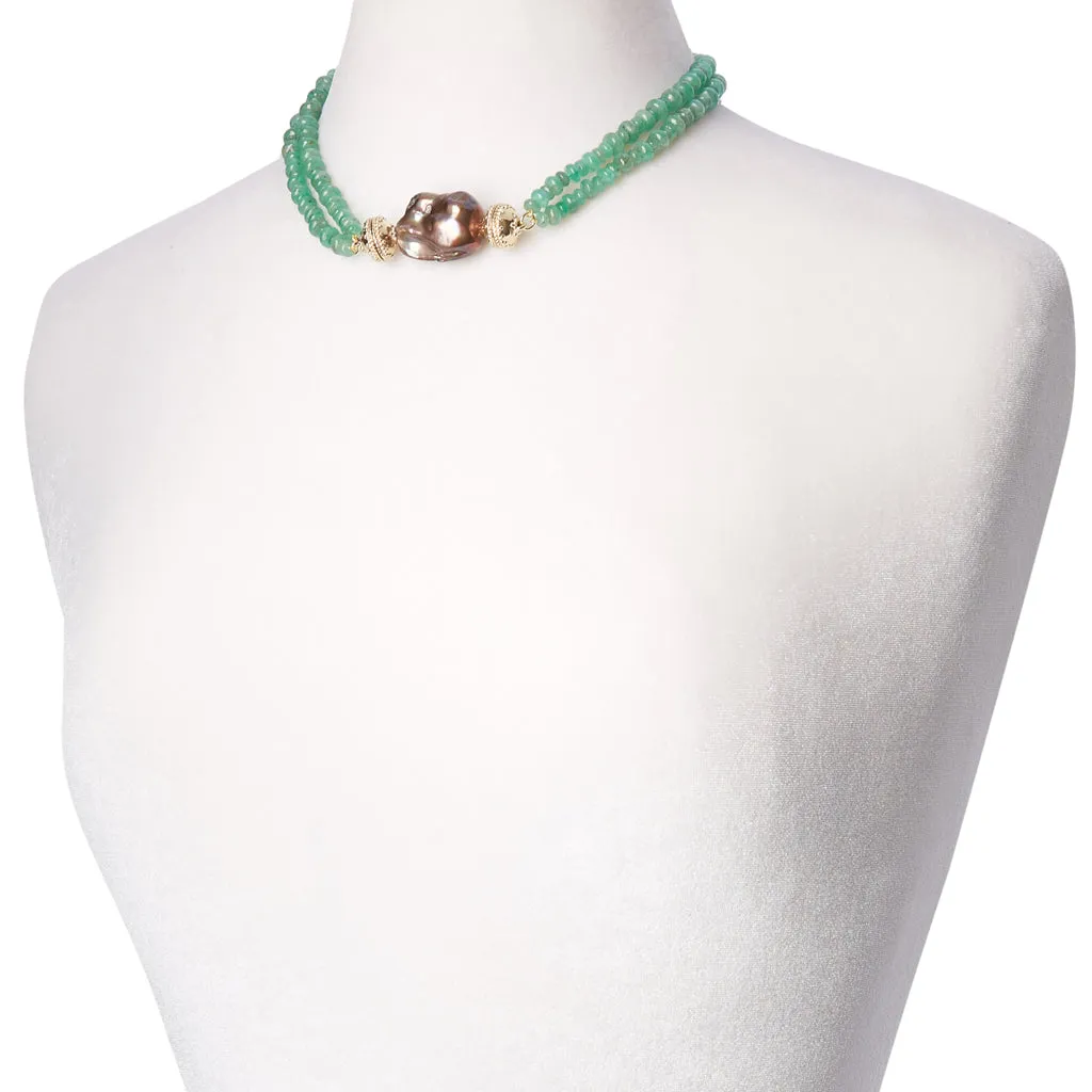 Ethiopian Emerald Rondell Double Strand Necklace