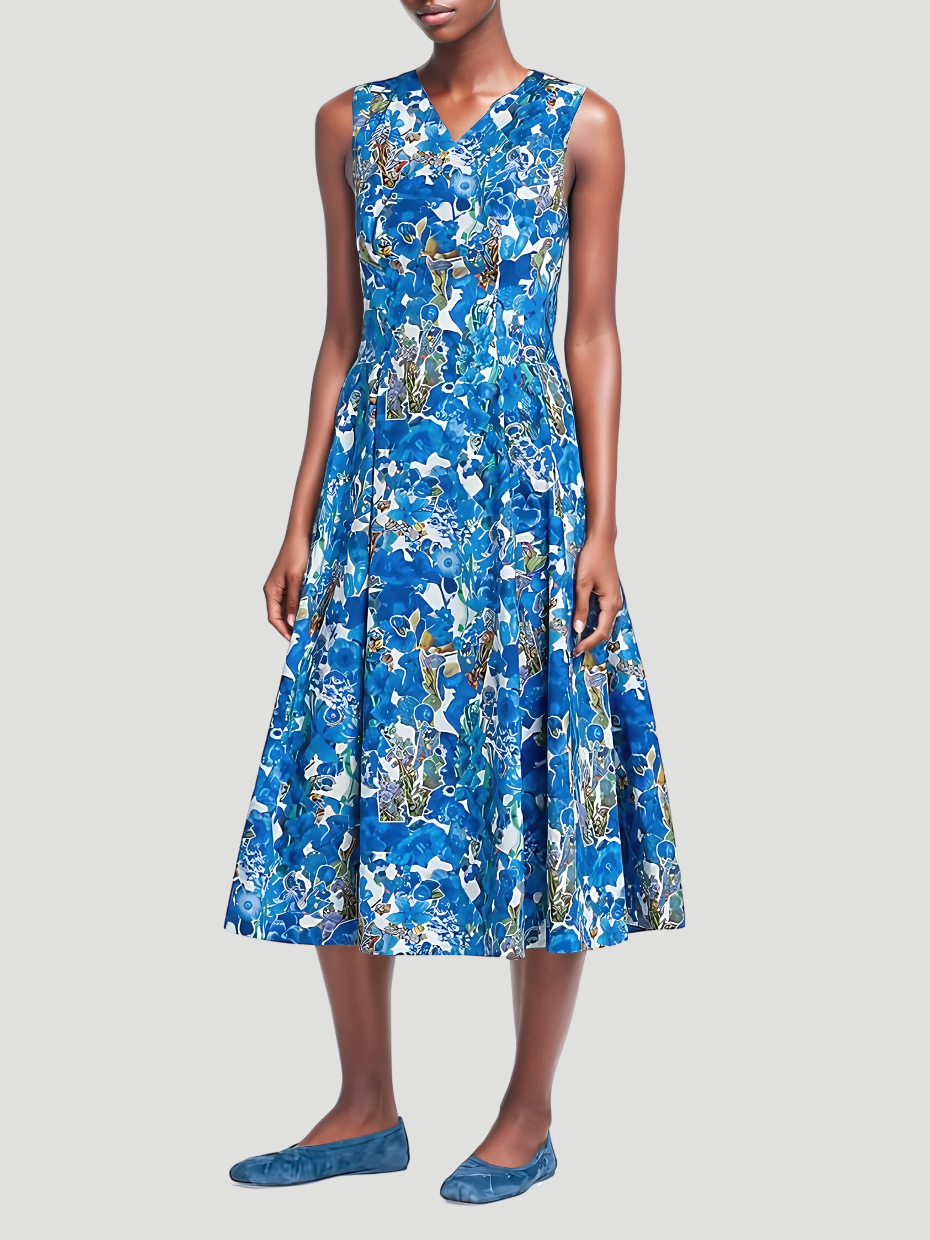 Floral Cotton Midi-Dress