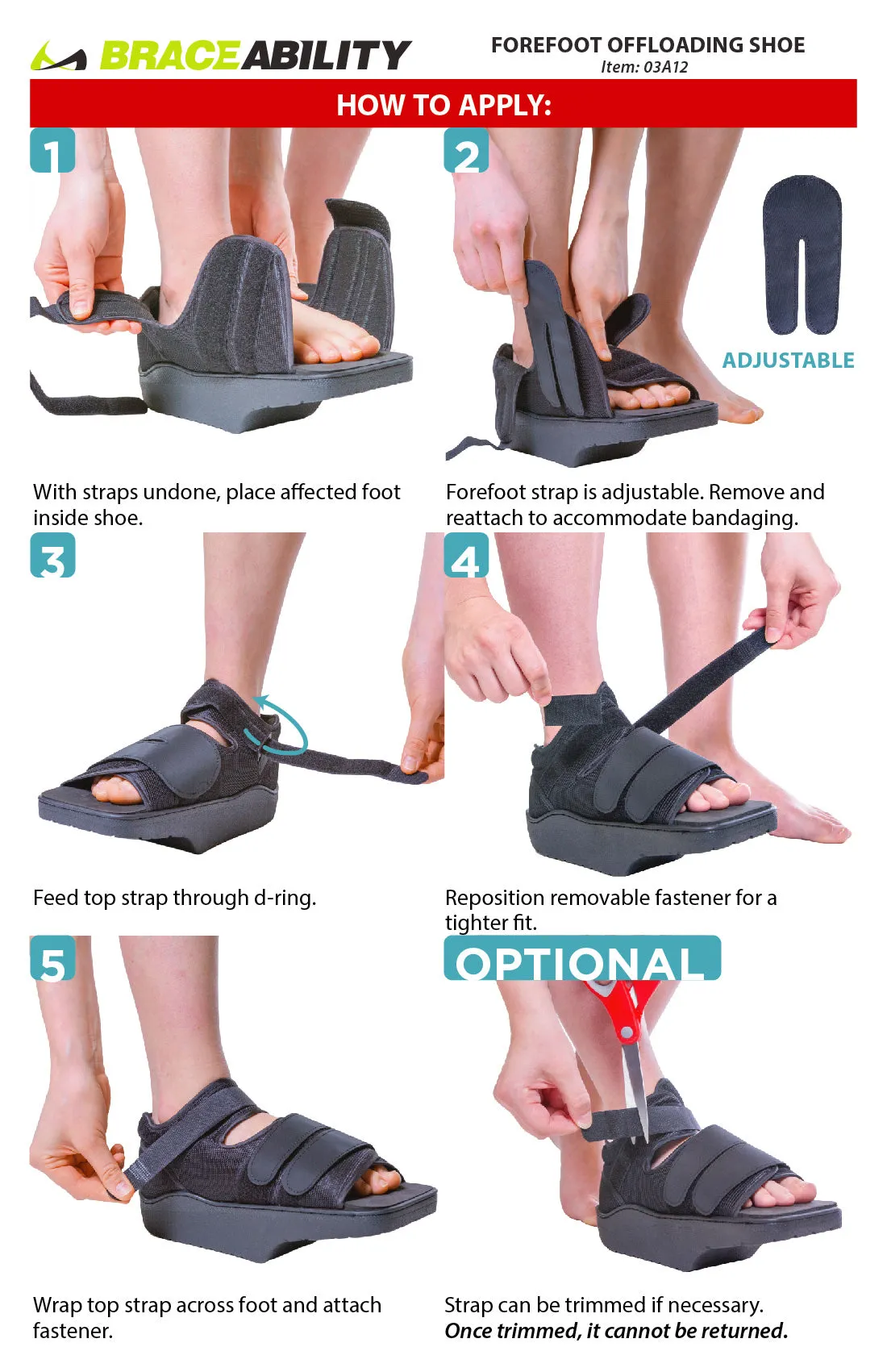 Forefoot Off-Loading Post Surgery Shoe | Non-Weight Bearing Support Boot for Toe and Foot Protection