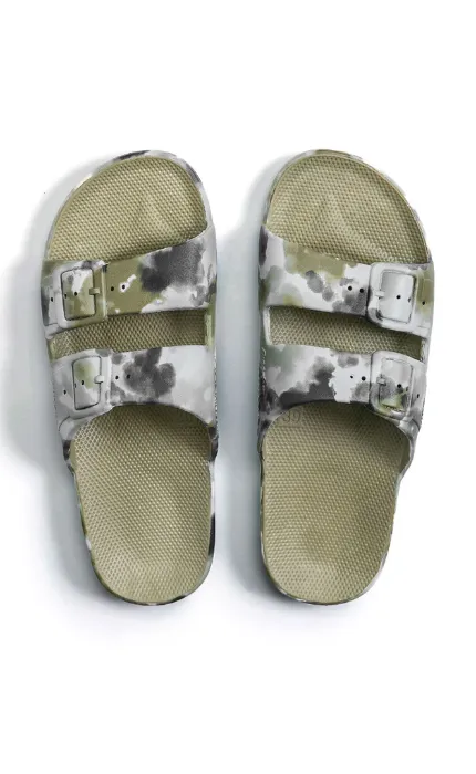 Freedom Moses Slides - Bandhani Khaki