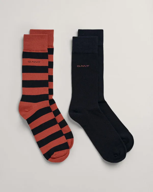 Gant Barstripe & Solid 2pk Socks Lt. Copper