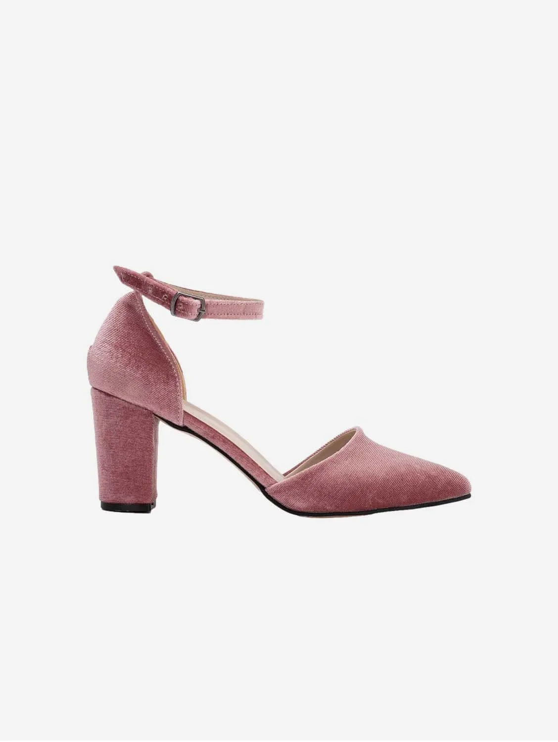 Gisele Vegan Velvet Heels | Royal Rose