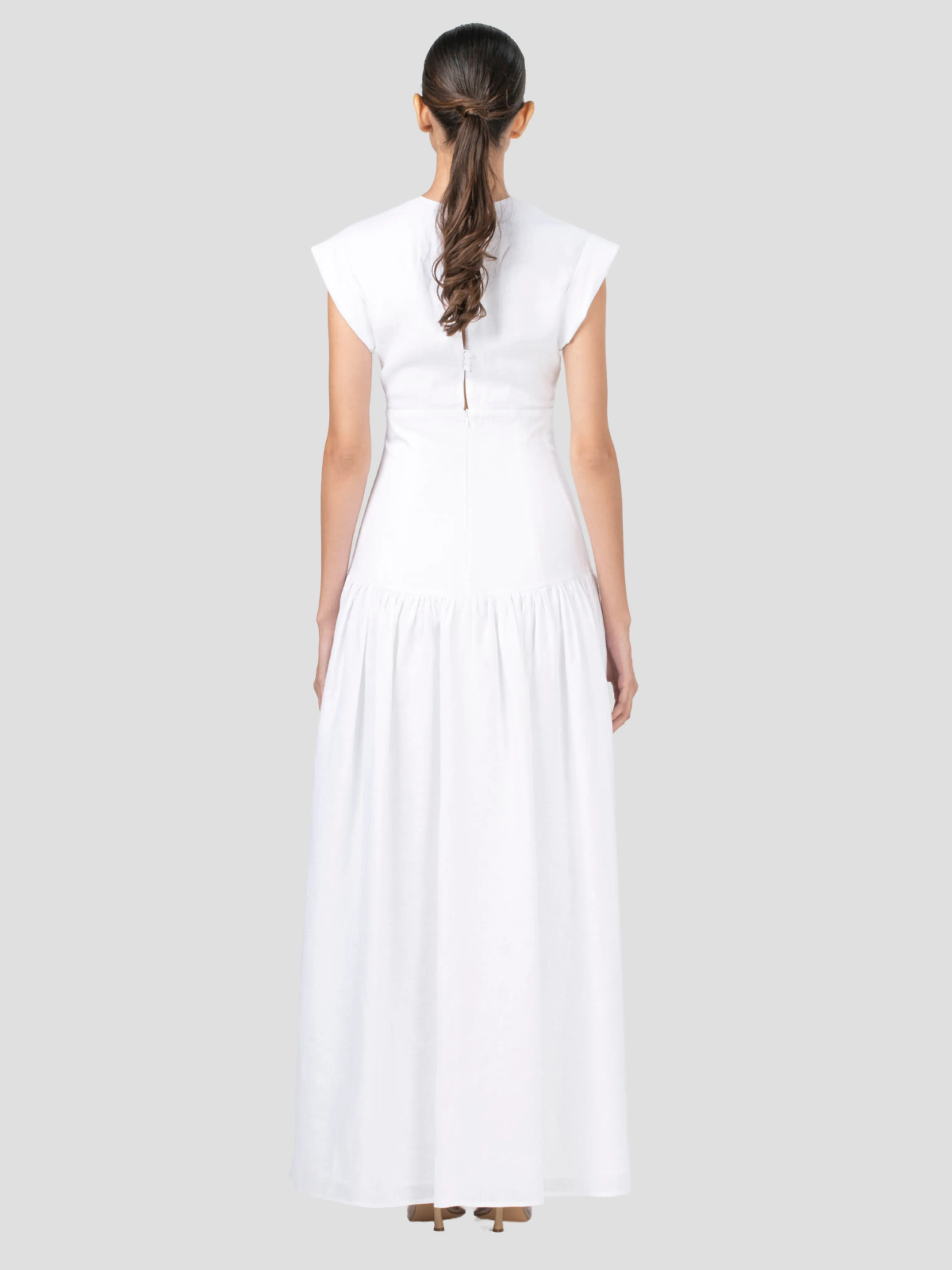 Hanane Midi Dress w/ Lace Detail