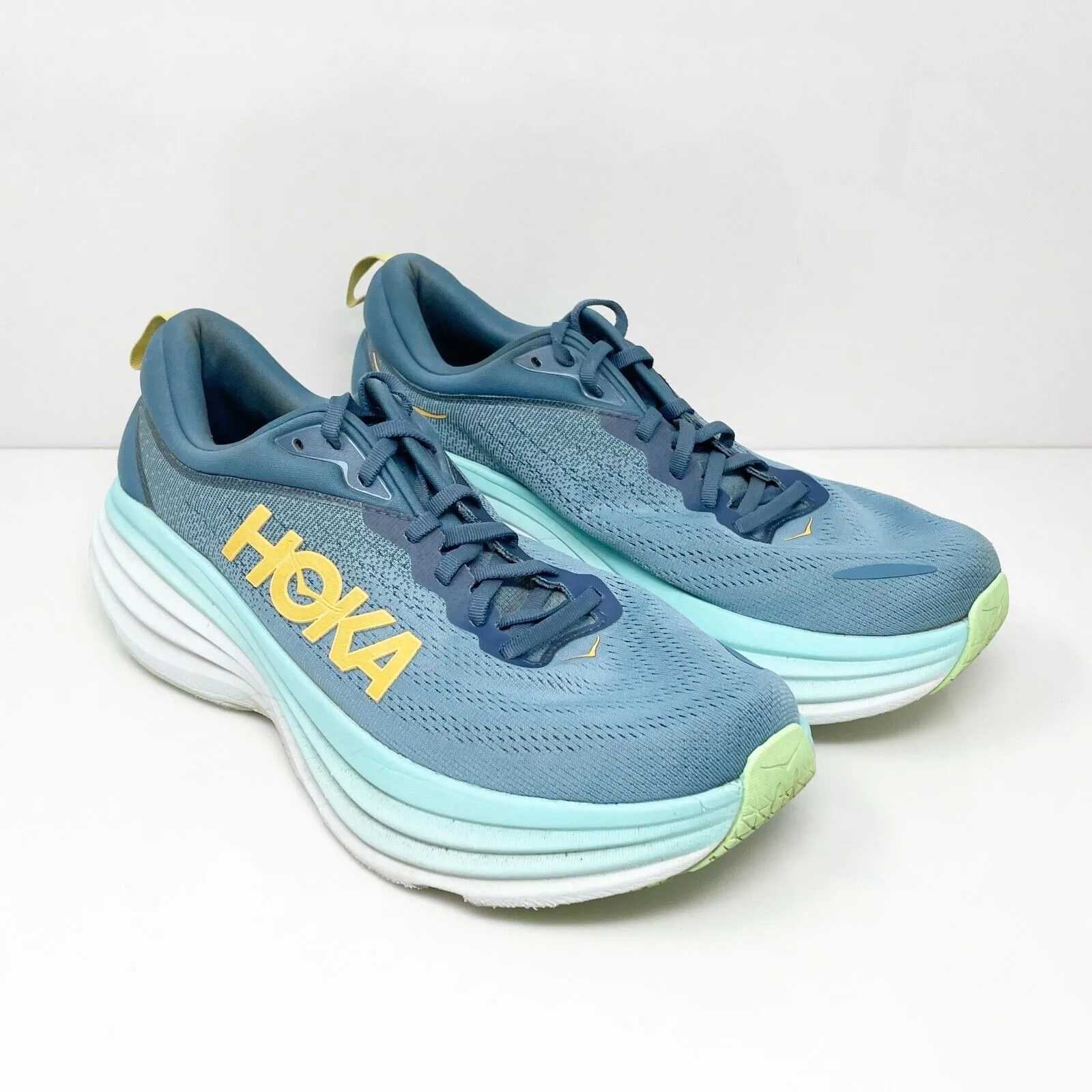 Hoka One One Mens Bondi 8 1123202 RHD Blue Running Shoes Sneakers Size 11 D