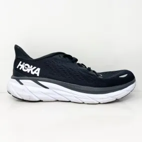 Hoka One One Mens Clifton 8 1119393 BWHT Black Running Shoes Sneakers Size 8.5 D