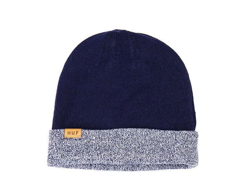 HUF REVERSIBLE MIXED YARN BEANIE // NAVY