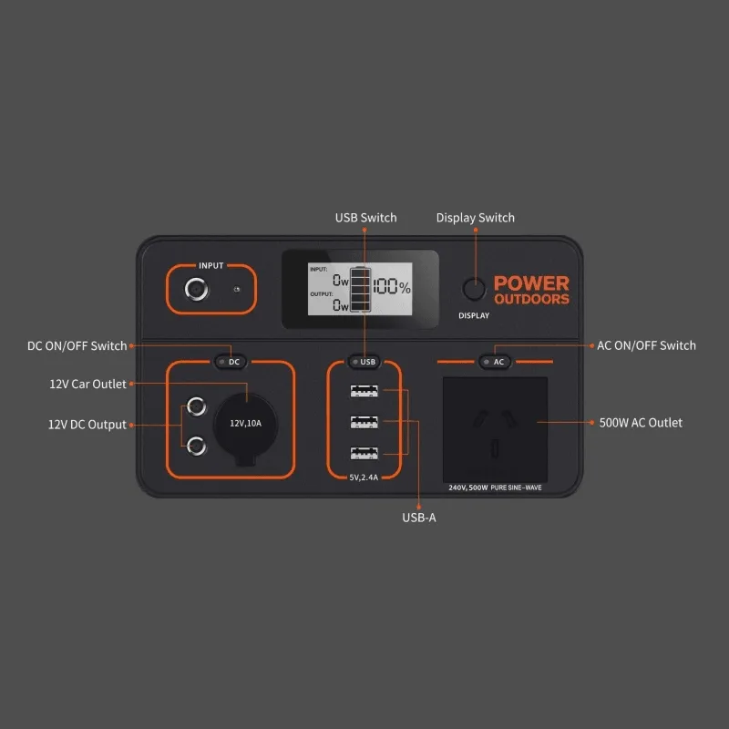 Jackery Explorer 500 Portable Power Station 518Wh 24Ah, 21.6V Lithium Battery