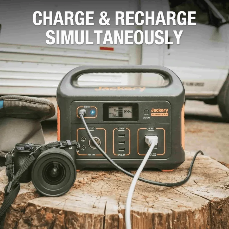 Jackery Explorer 500 Portable Power Station 518Wh 24Ah, 21.6V Lithium Battery