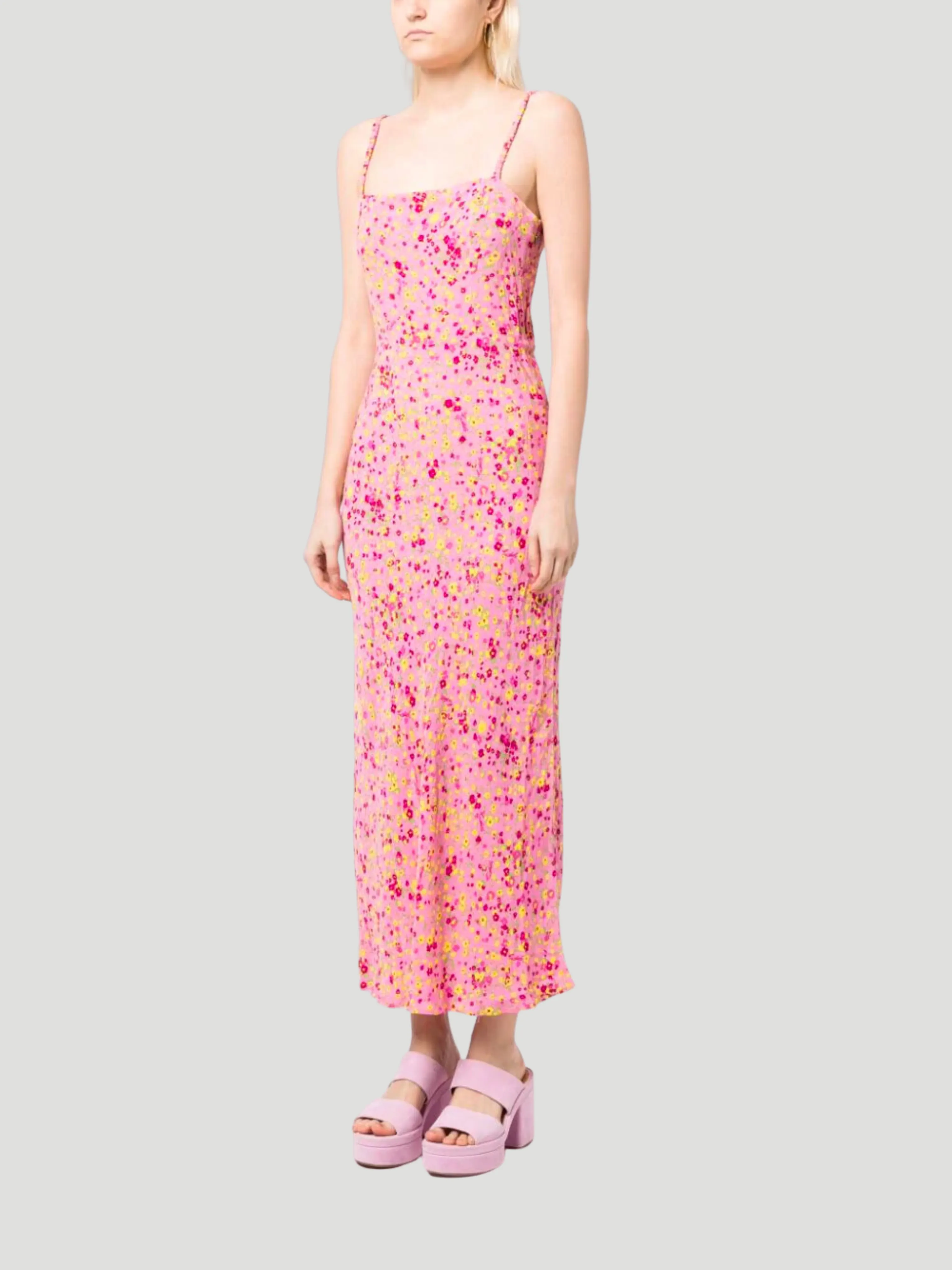 Jacquard Midi Slip Dress