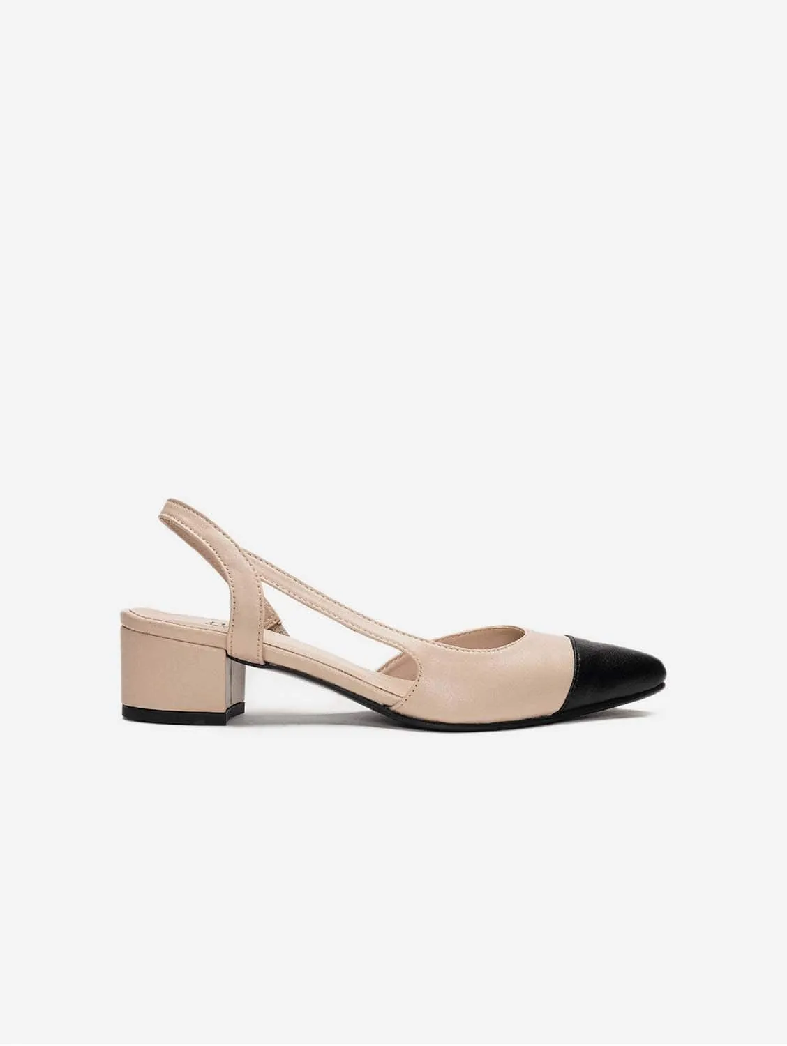 Jaque Vegan Leather Slingback Pumps | Beige