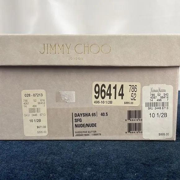 Jimmy ChooTan Suede With Gold Detail Pumps With Box