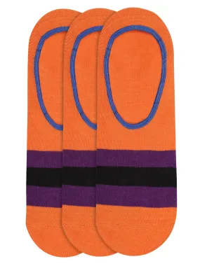 JUMP USA Women's Cotton Shoe Liner Socks (Orange,Purple,Black, Free Size) Pack of 3