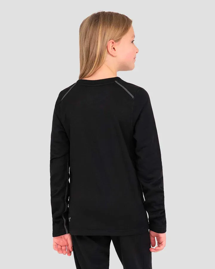 KIDS' GENESIS HERITAGE EXPEDITION WEIGHT FLEECE THERMAL CREW SHIRT LARGE ONYX