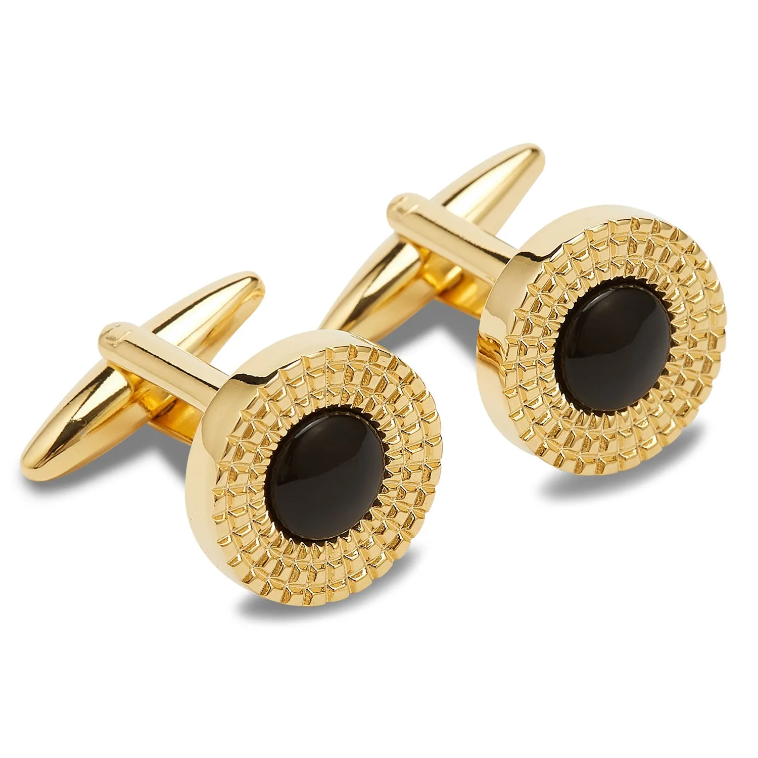 King Midas Gold Black Stone Cufflinks