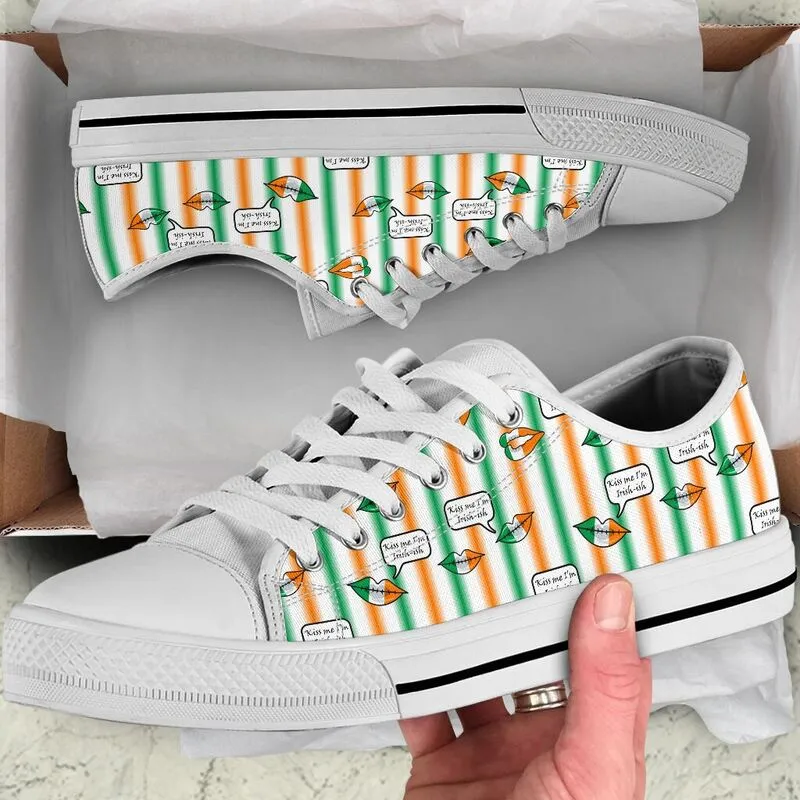 Kiss Me I’m Irish Flag Irish St Patrick’s Day Converse Sneakers Low Top Shoes