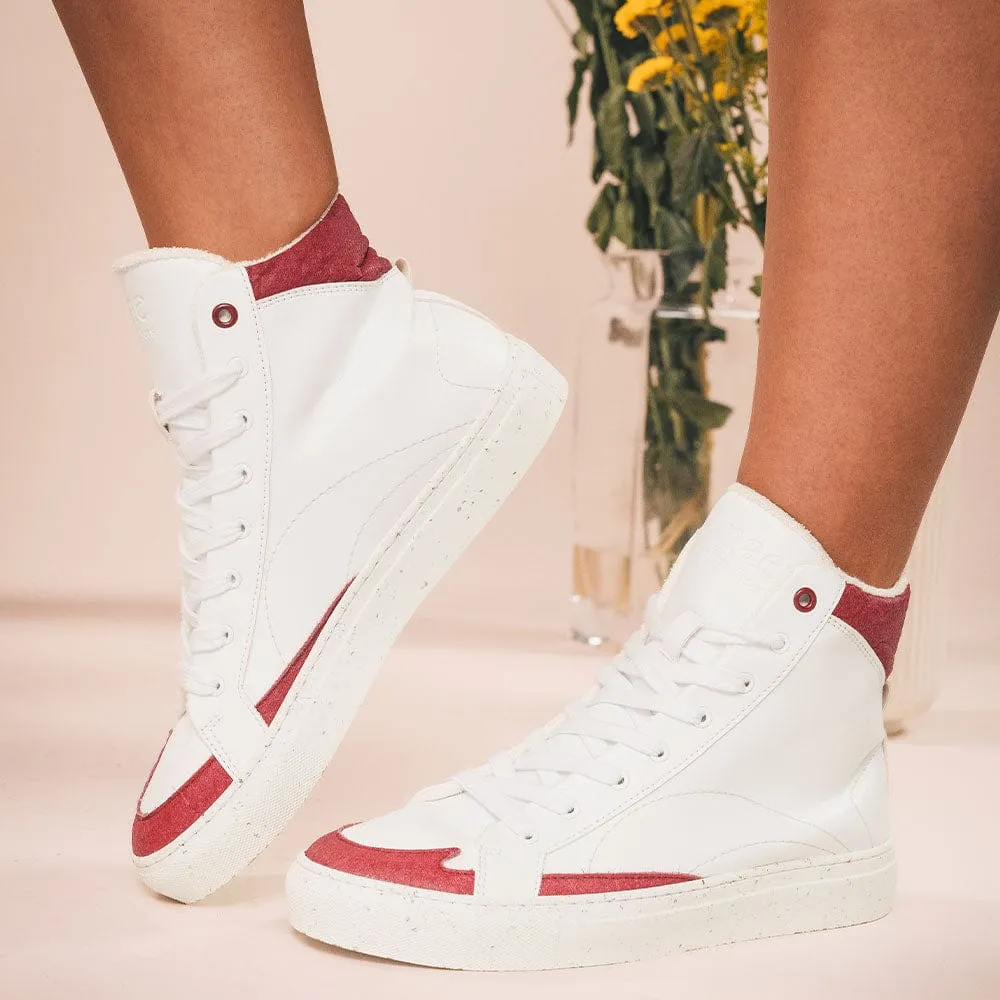 London Piatex & Apple Leather Vegan Sneakers | Red