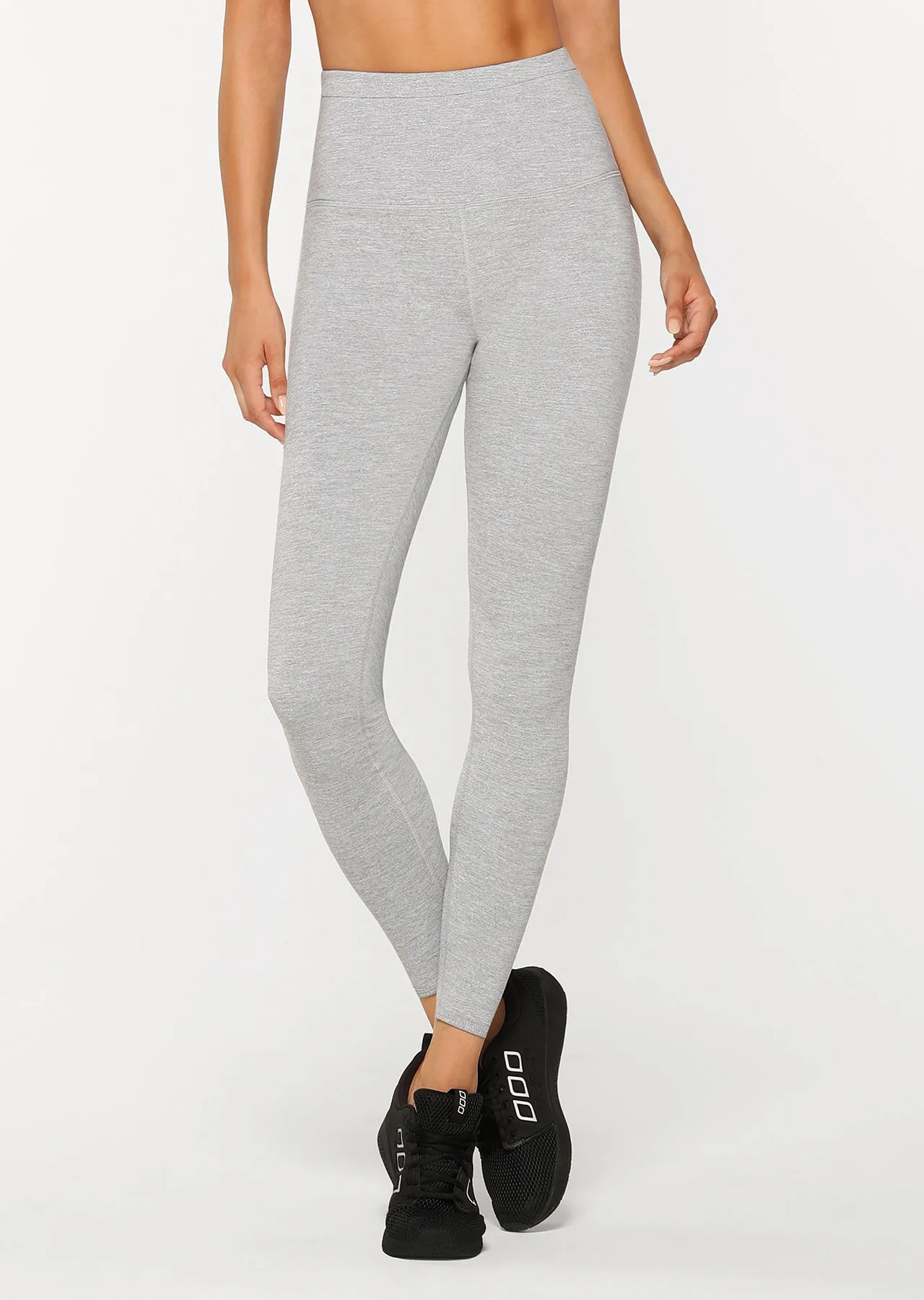 Lorna Jane Classic Thermal Full Length Tight in Grey Marl Stripe