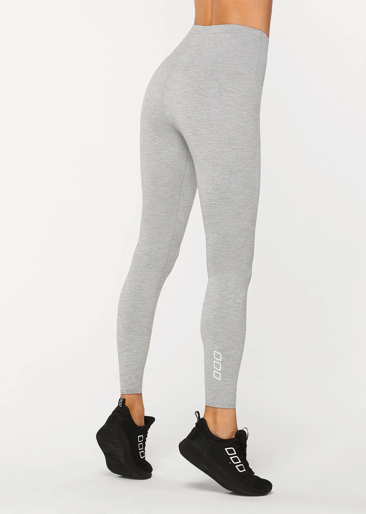 Lorna Jane Classic Thermal Full Length Tight in Grey Marl Stripe