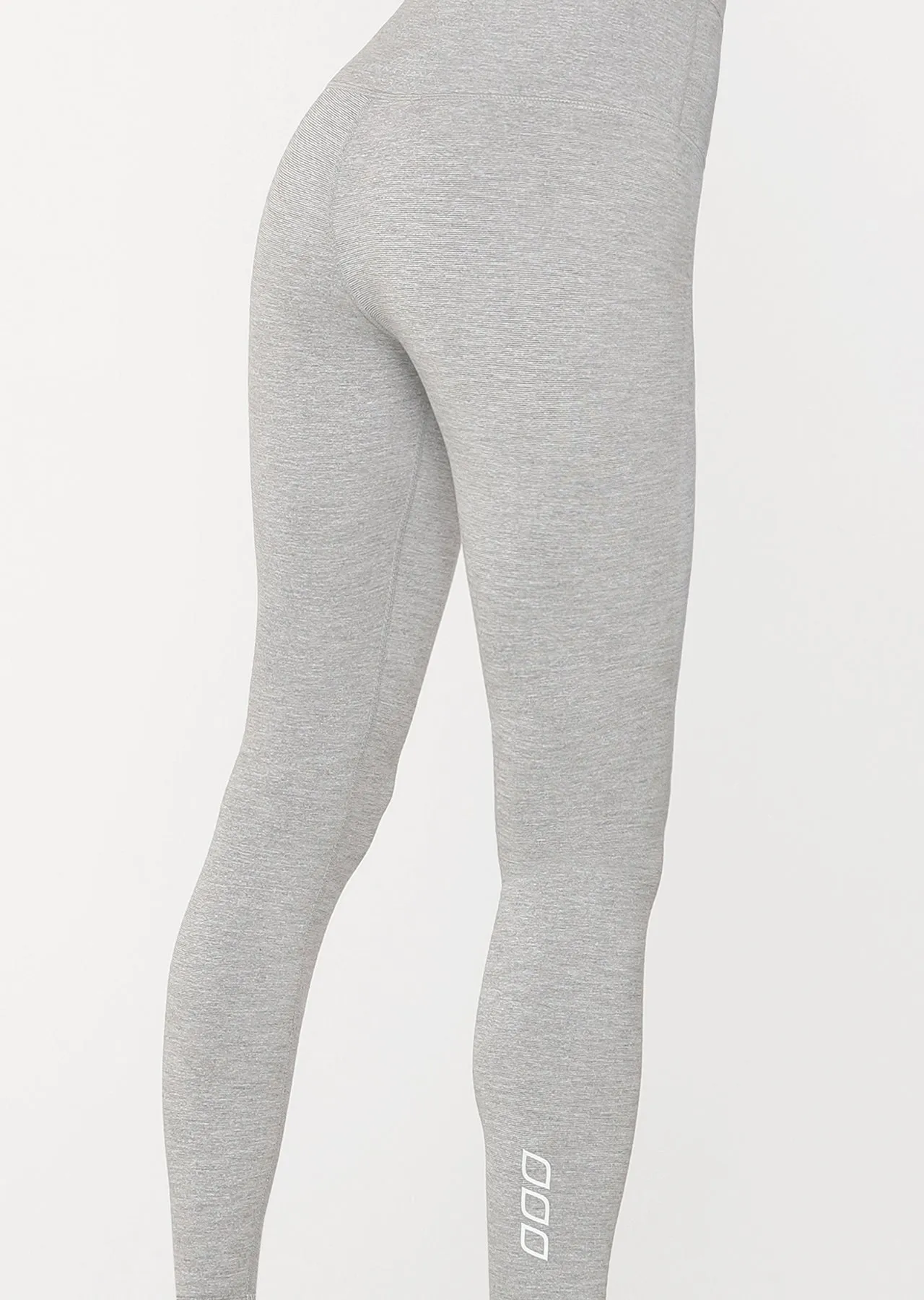 Lorna Jane Classic Thermal Full Length Tight in Grey Marl Stripe