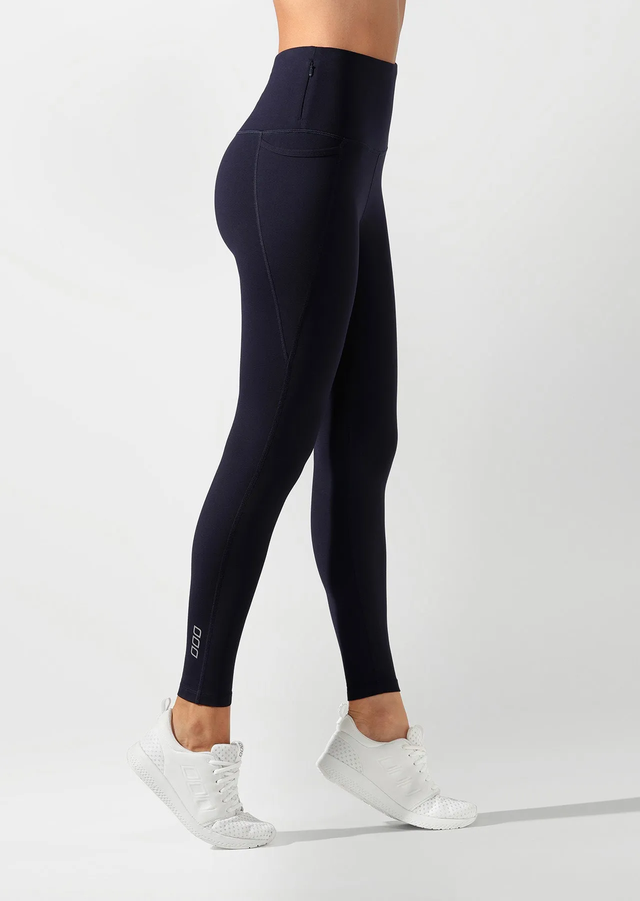 Lorna Jane Phone Pocket Thermal Full Length Tight in French Navy