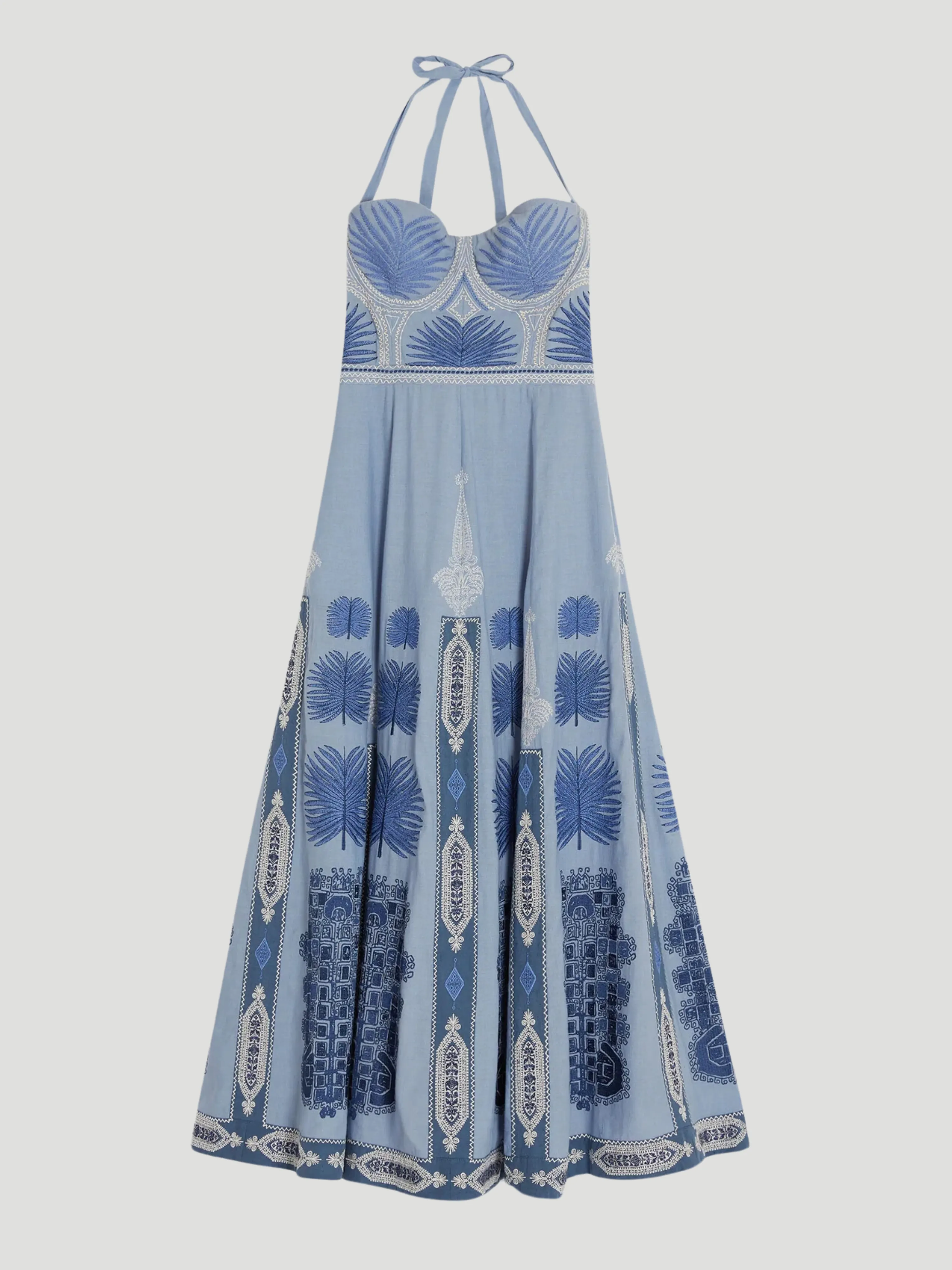 Lotty Halterneck Dress with Chios Embroidery