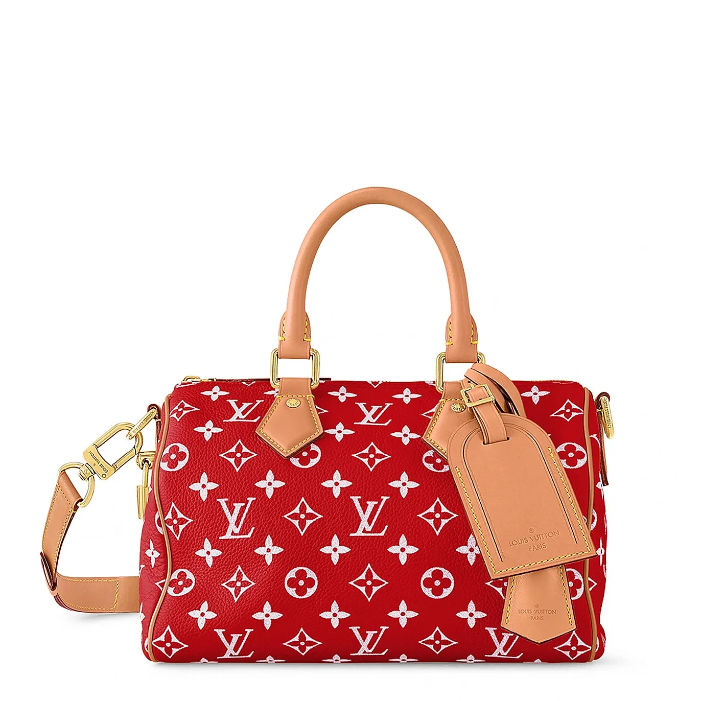 Louis Vuitton Monogram Speedy P9 Red Bandoulière 25