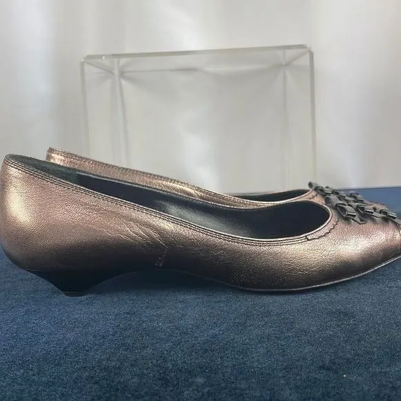 Louis VuittonCopper w Black Bow Low Heel Shoes