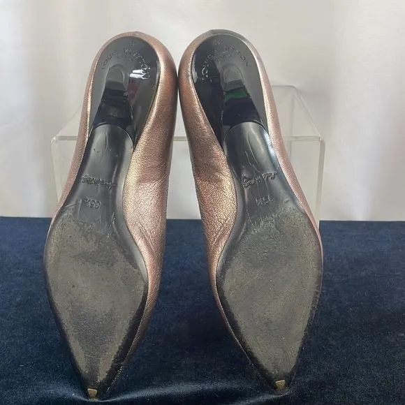 Louis VuittonCopper w Black Bow Low Heel Shoes