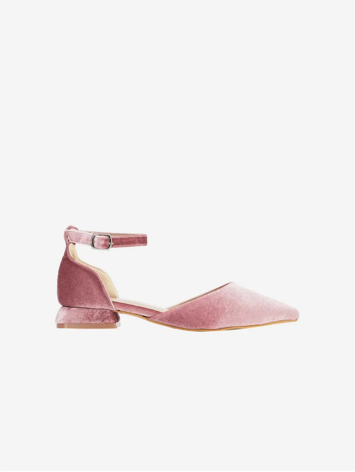 Madeline Vegan Velvet Flats | Rose