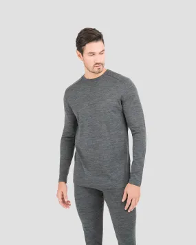 MEN'S MIDWEIGHT ULTRA MERINO WOOL BASELAYER CREW TOP SMALL CHARCOAL HEATHER