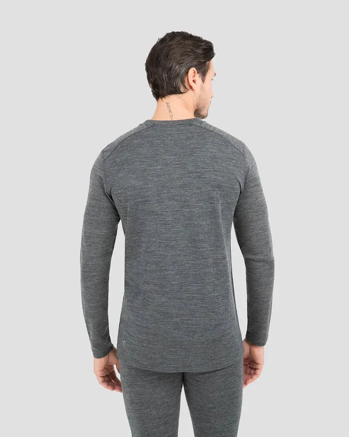 MEN'S MIDWEIGHT ULTRA MERINO WOOL BASELAYER CREW TOP SMALL CHARCOAL HEATHER