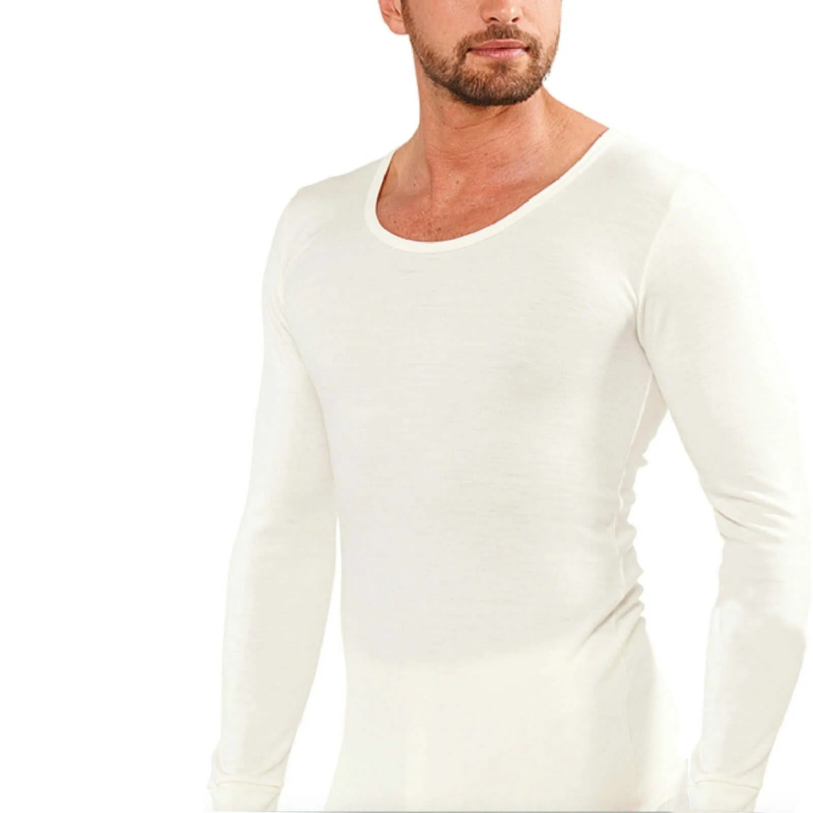 Mens THERMAL Long Sleeve Top Merino Wool Blend AUS MADE Thermals