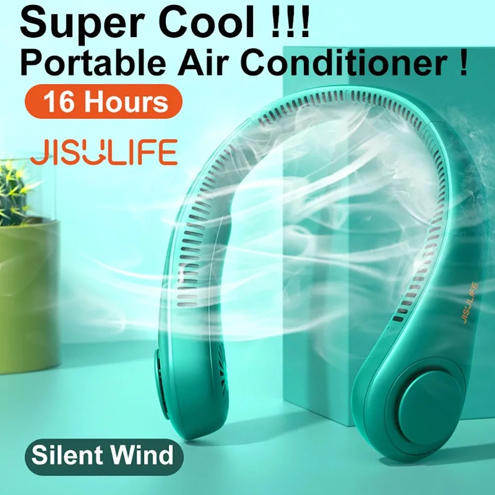 Mini-ventilateur de cou portable sans lame & rechargeable USB JISULIFE - Silent Wind