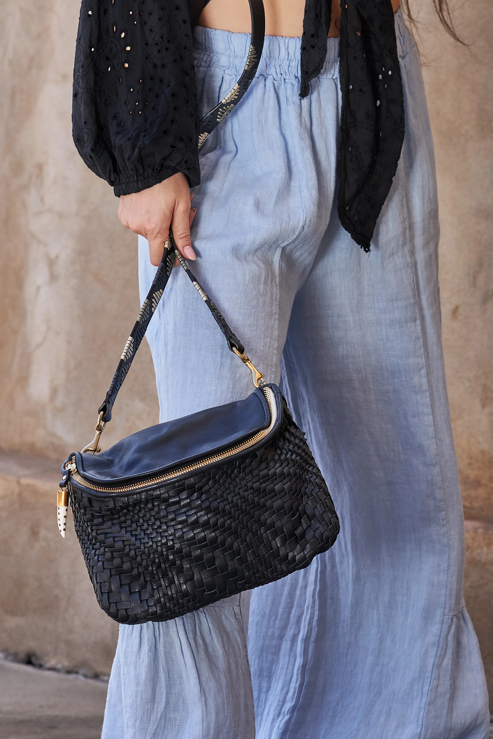 Navy Vari Weave Mini Winbourne | Bag