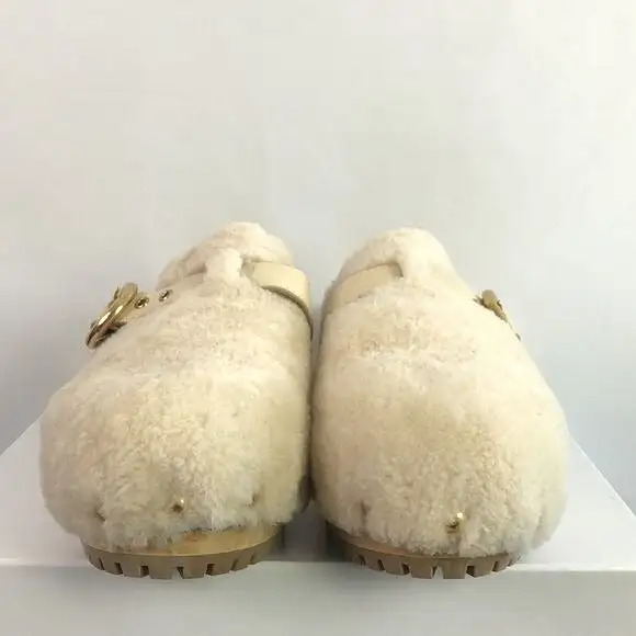 New in Box See by Chloe Cream Shearling Clogs