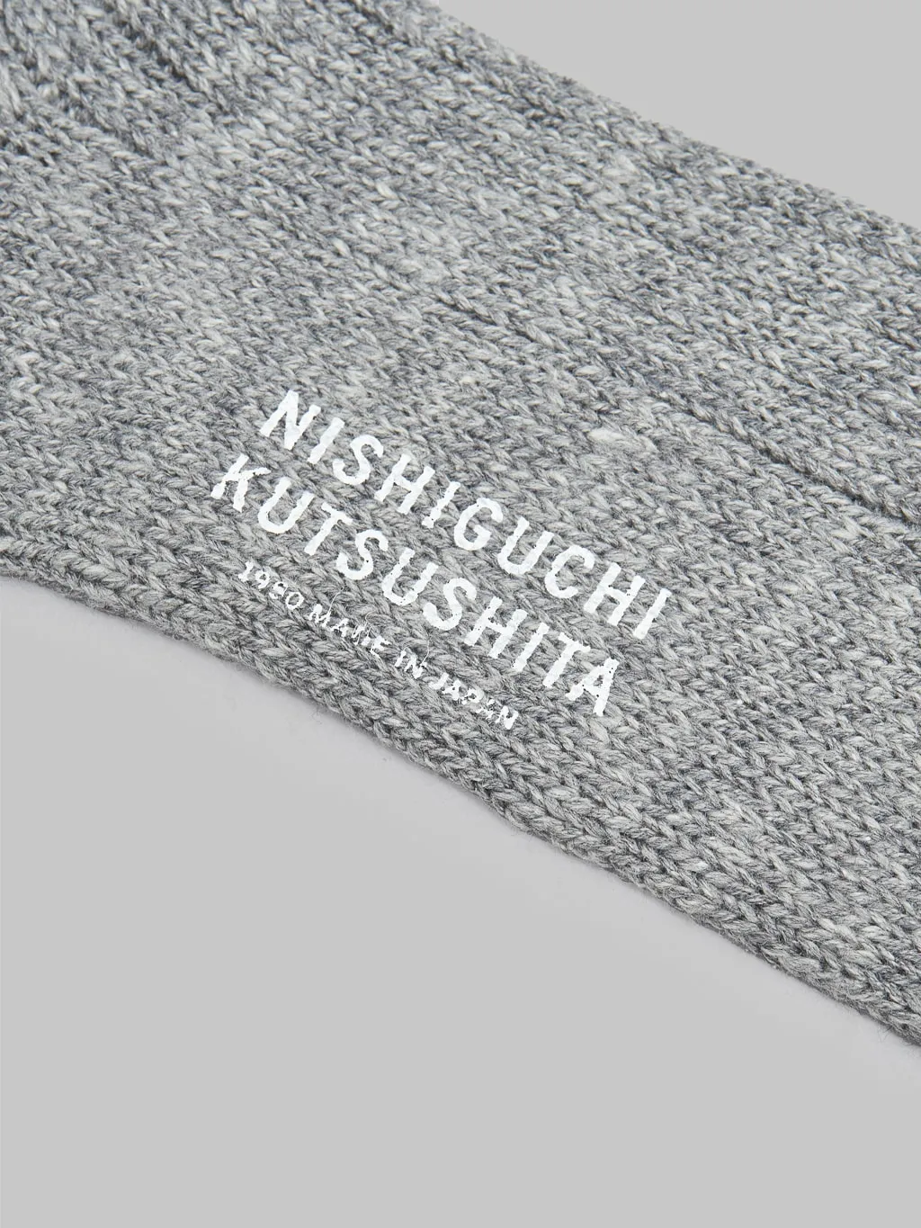 Nishiguchi Kutsushita Wool Cotton Slab Socks Charcoal