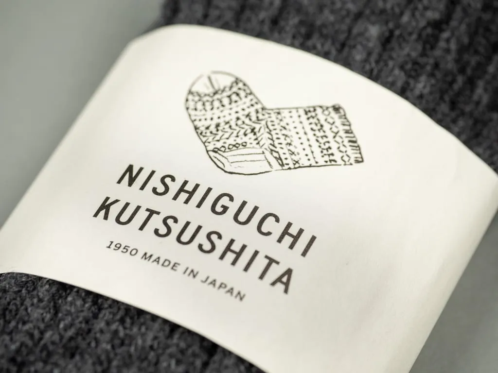 Nishiguchi Kutsushita Wool Ribbed Socks Charcoal