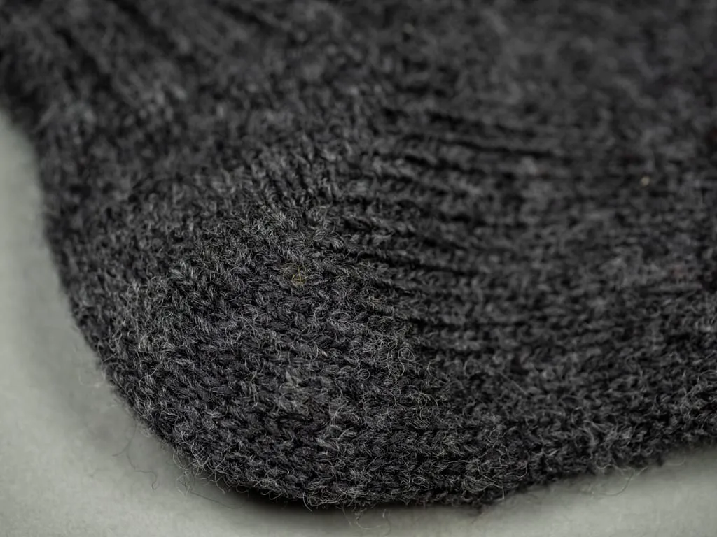 Nishiguchi Kutsushita Wool Ribbed Socks Charcoal